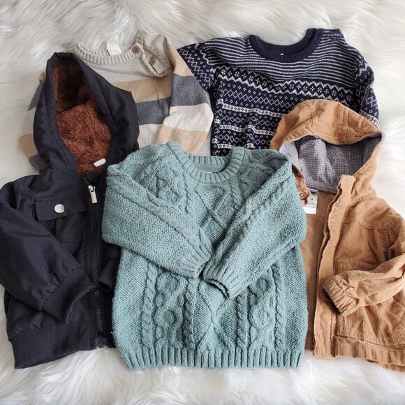 H&M/Little Dad/Shien Kids Sweater/Jacket Bundle SZ 12M - Picture 3 of 12